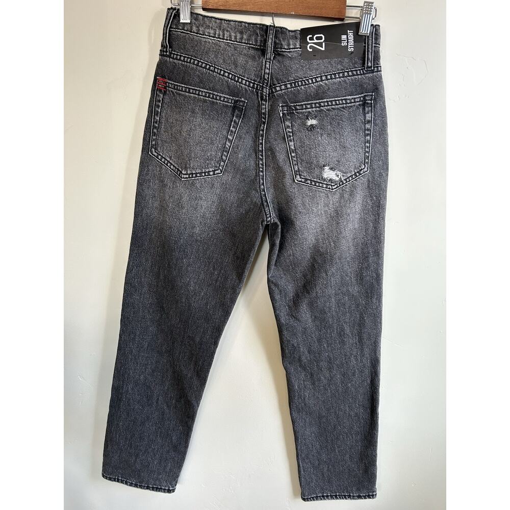 ▶️ BDG Urban Outfitters Button Fly Straight Jeans Womens 26 Gray Distressed NWT - Picture 4 of 12